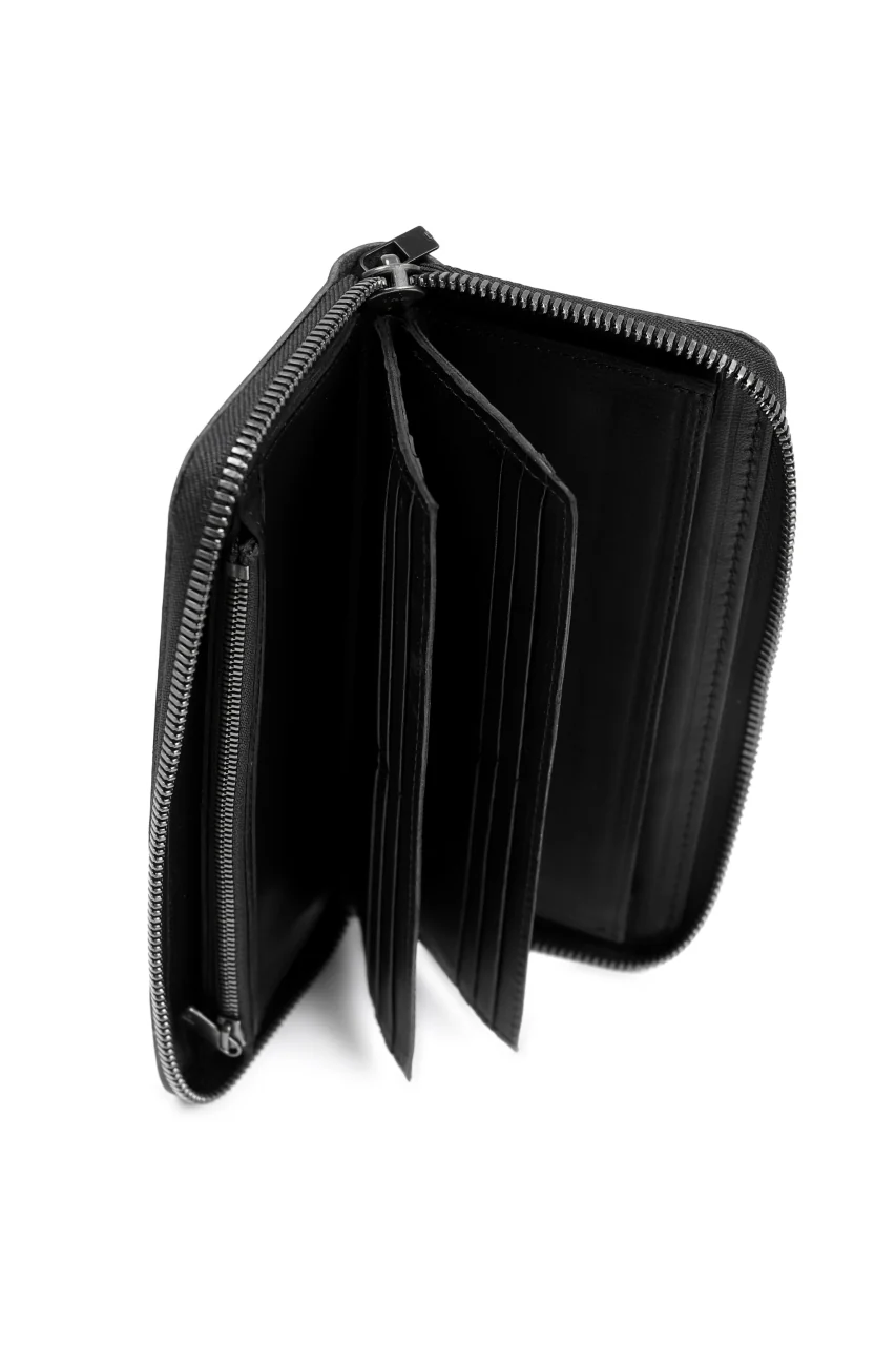 Portaille ROUND ZIP LONG WALLET / GUIDI FIORE (BLACK) - Image 6