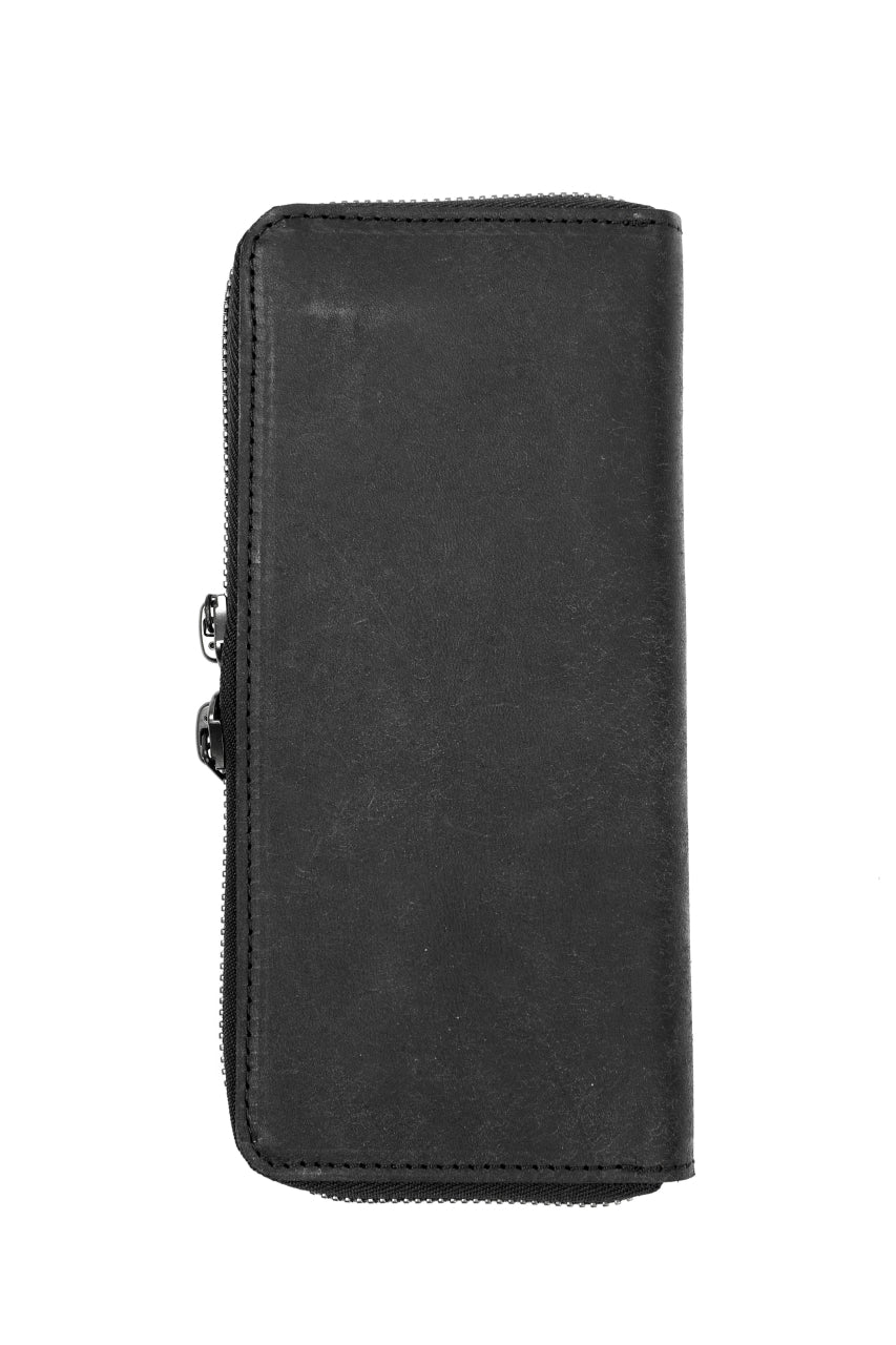 Portaille ROUND ZIP LONG WALLET / PUEBLO (BLACK)