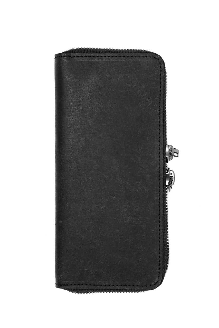 Portaille ROUND ZIP LONG WALLET / PUEBLO (BLACK) - Image 2