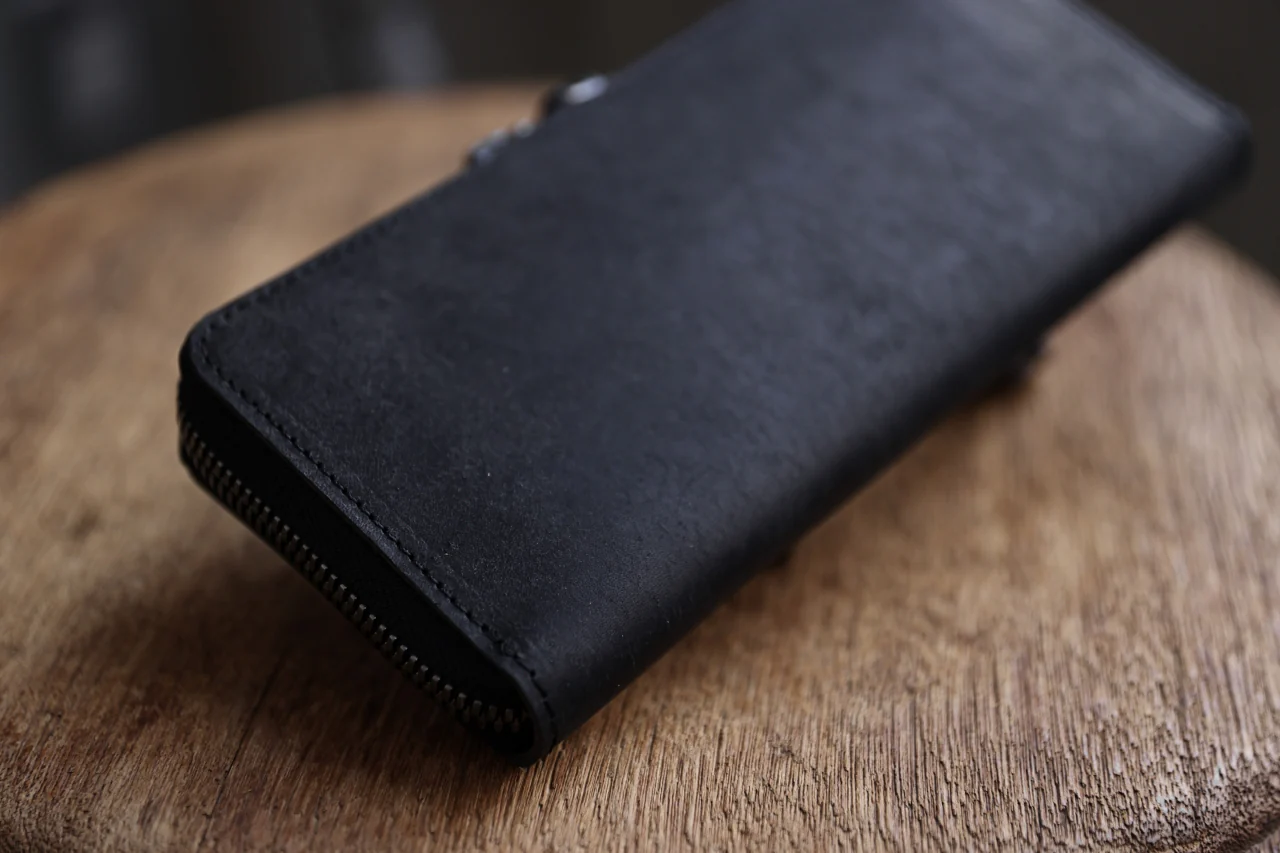 Portaille ROUND ZIP LONG WALLET / PUEBLO (BLACK) - Image 24