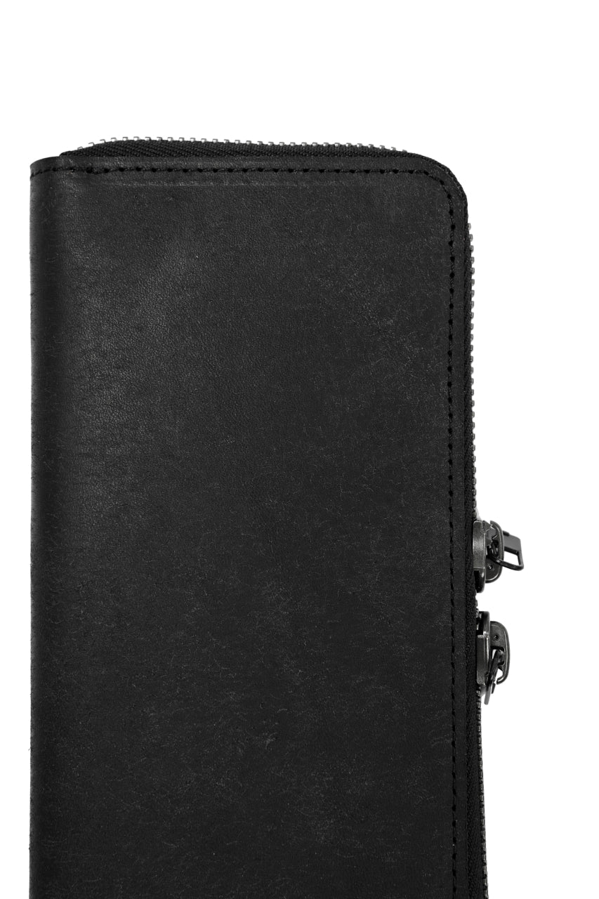 Portaille ROUND ZIP LONG WALLET / PUEBLO (BLACK) - Image 3