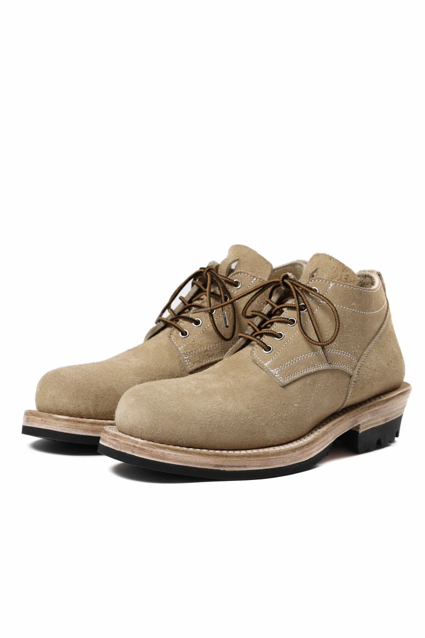 Portaille x LOOM exclusive DOUBLE STITCHED WELT WORKING DERBY / BOX CALF SUEDE (SAND BEIGE)