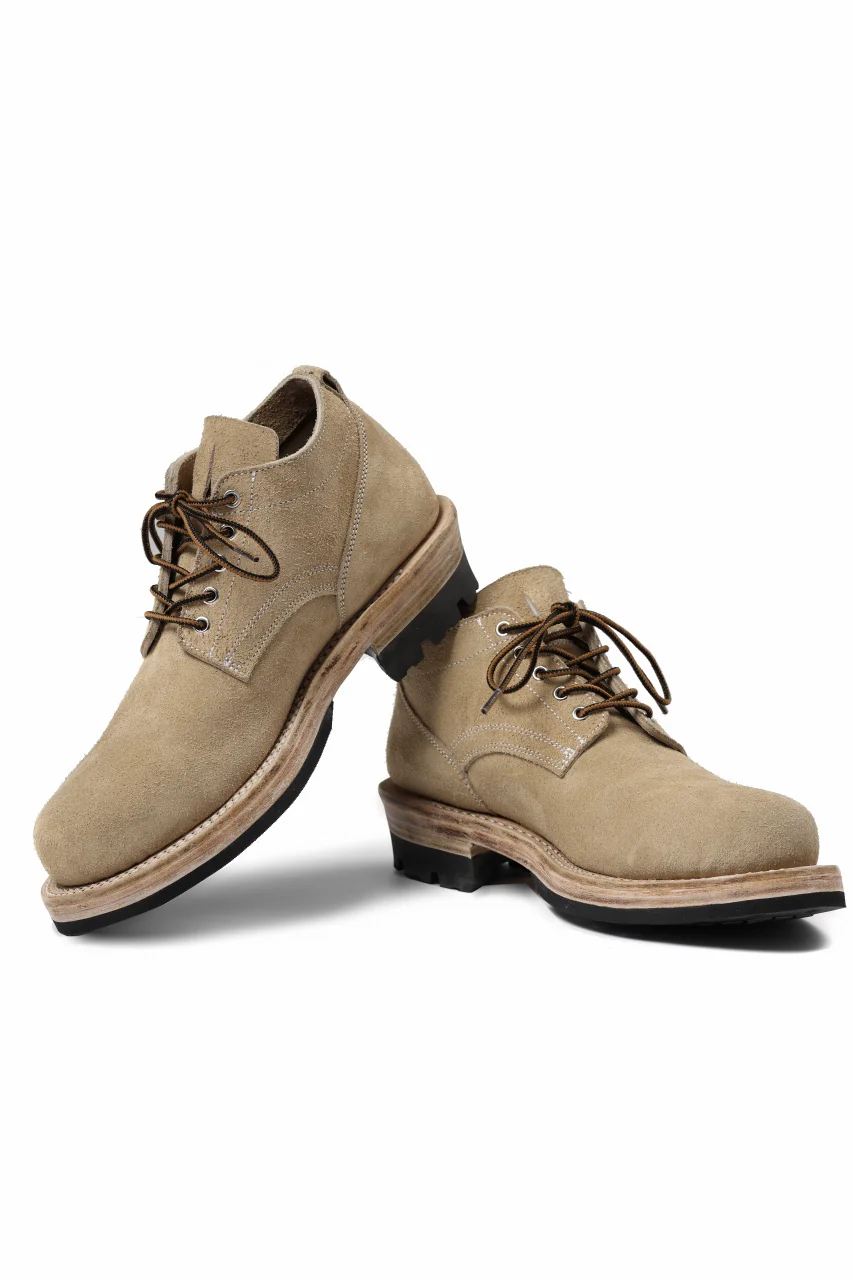 Portaille x LOOM exclusive DOUBLE STITCHED WELT WORKING DERBY / BOX CALF SUEDE (SAND BEIGE) - Image 12