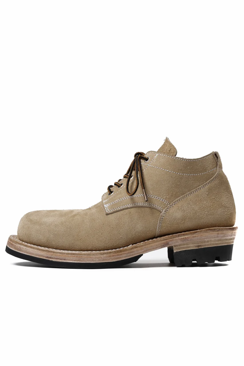 Portaille x LOOM exclusive DOUBLE STITCHED WELT WORKING DERBY / BOX CALF SUEDE (SAND BEIGE) - Image 3
