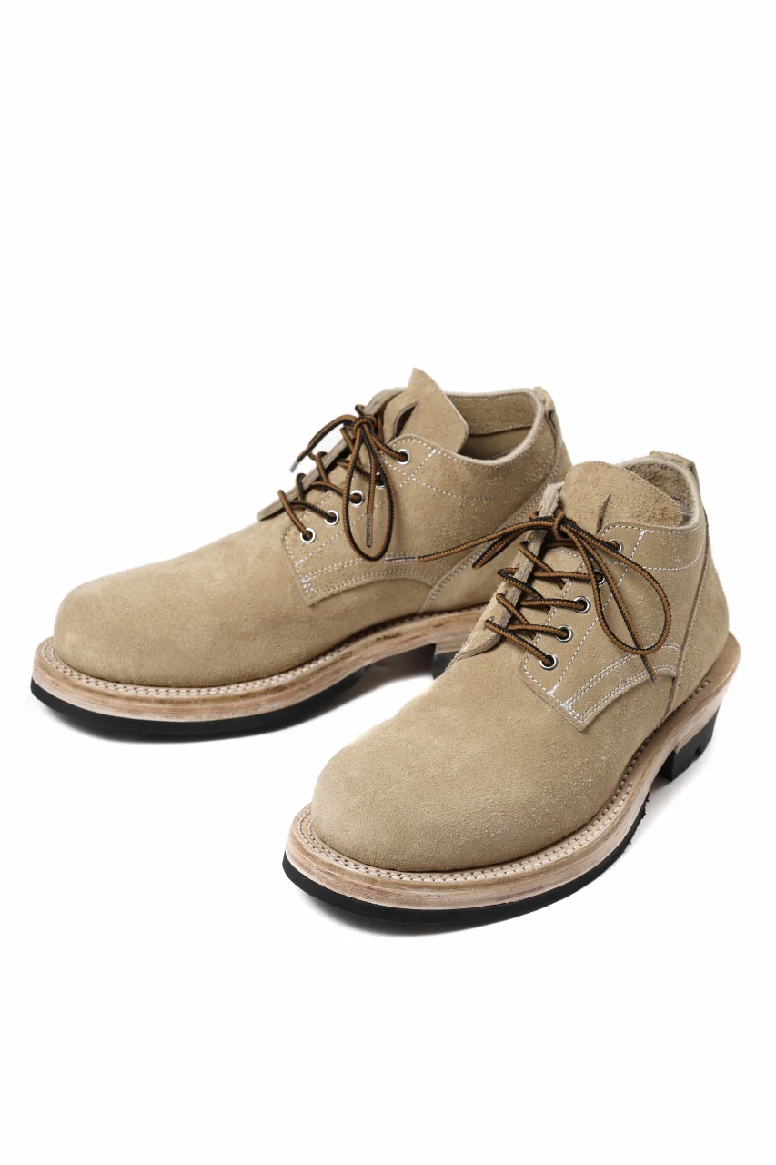 Portaille x LOOM exclusive DOUBLE STITCHED WELT WORKING DERBY / BOX CALF SUEDE (SAND BEIGE) - Image 5