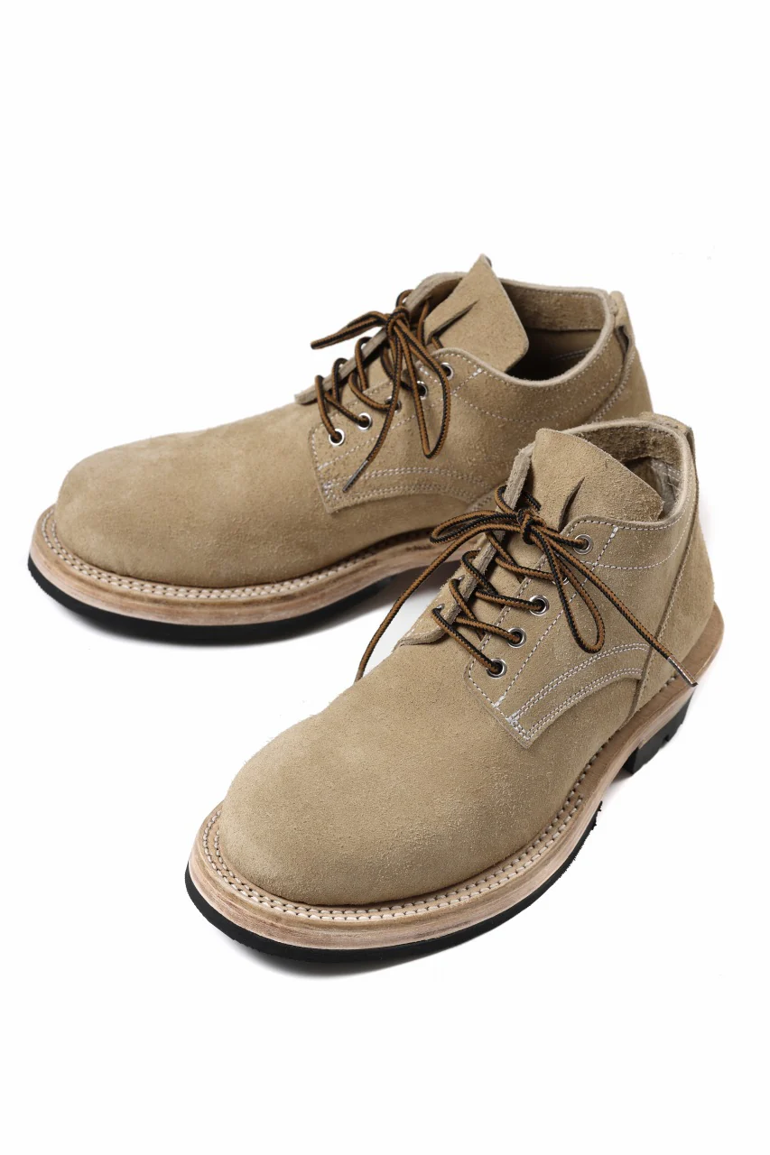 Portaille x LOOM exclusive DOUBLE STITCHED WELT WORKING DERBY / BOX CALF SUEDE (SAND BEIGE) - Image 6