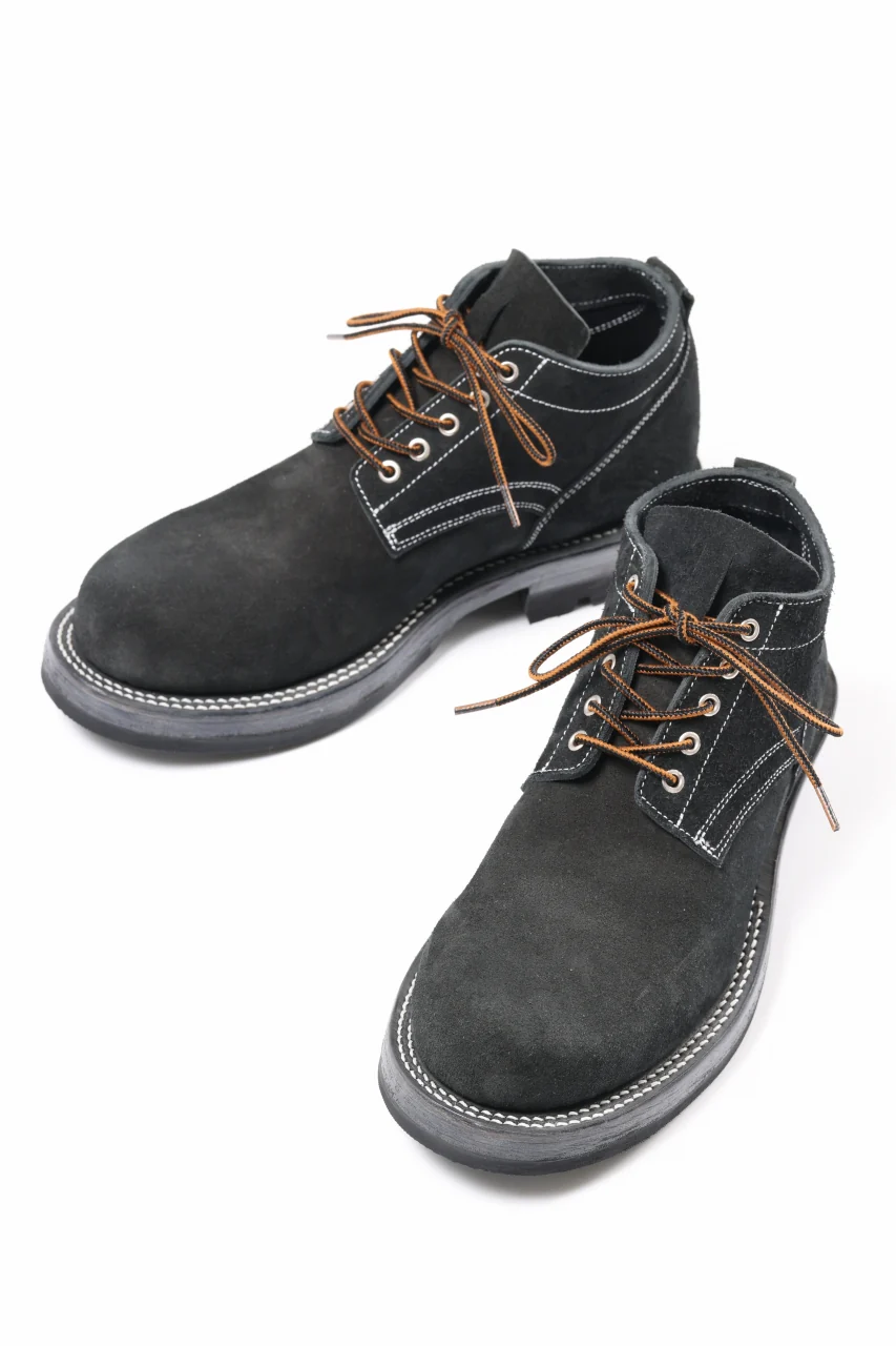 Portaille x LOOM exclusive DOUBLE STITCHED WELT WORKING DERBY / BOX CALF SUEDE (BLACK) - Image 10