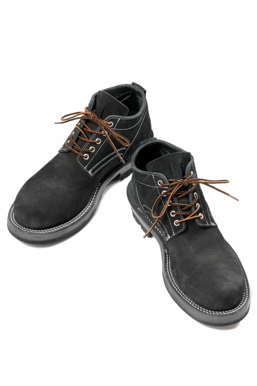 Portaille x LOOM exclusive DOUBLE STITCHED WELT WORKING DERBY / BOX CALF SUEDE (BLACK) - Image 11