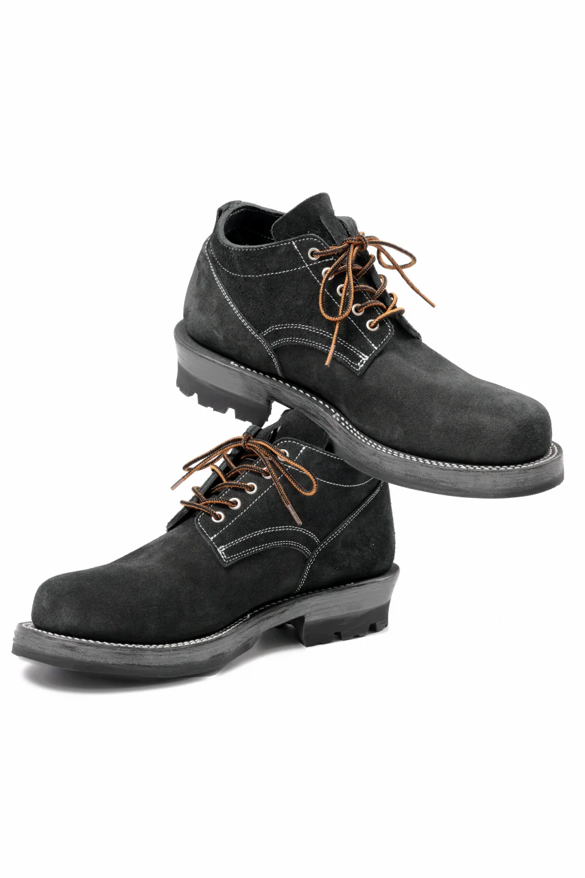 Portaille x LOOM exclusive DOUBLE STITCHED WELT WORKING DERBY / BOX CALF SUEDE (BLACK) - Image 12