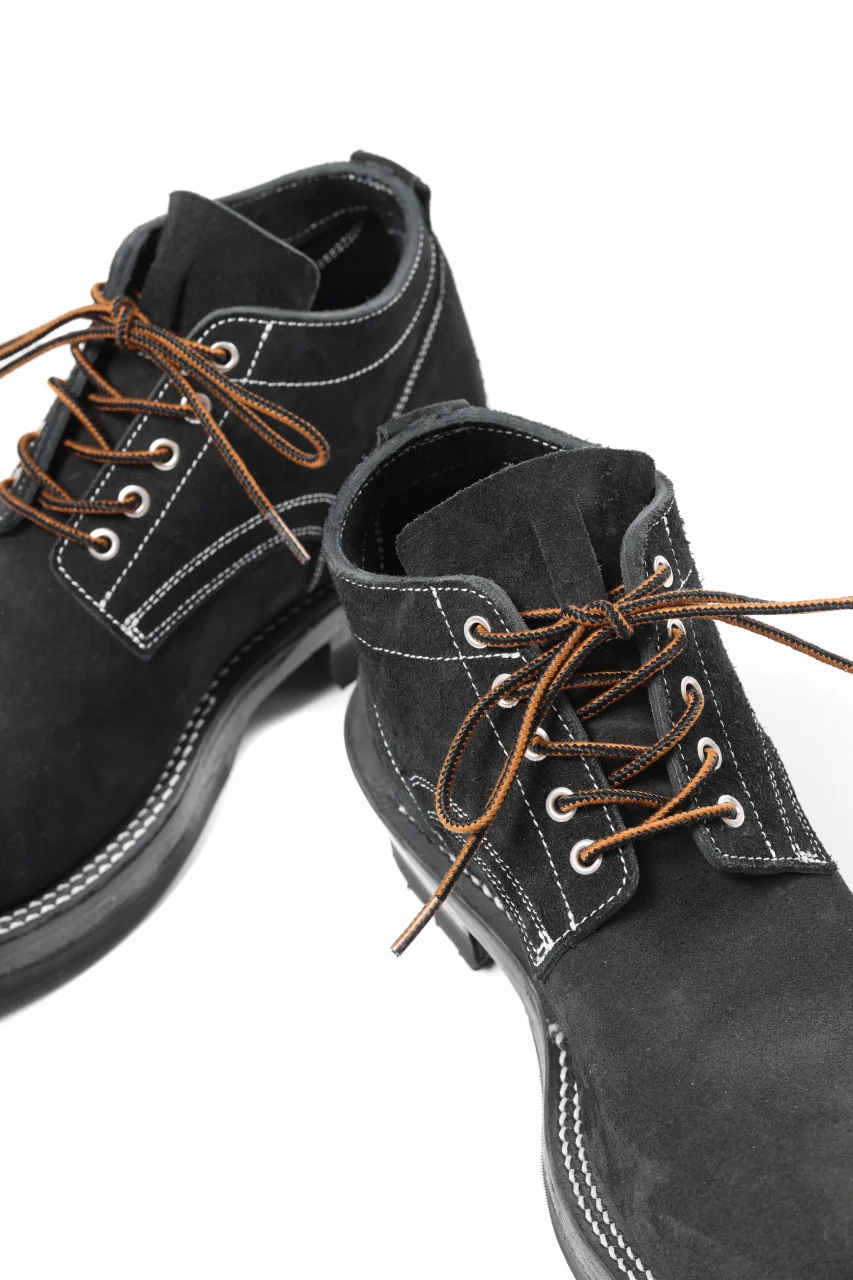 Portaille x LOOM exclusive DOUBLE STITCHED WELT WORKING DERBY / BOX CALF SUEDE (BLACK) - Image 17