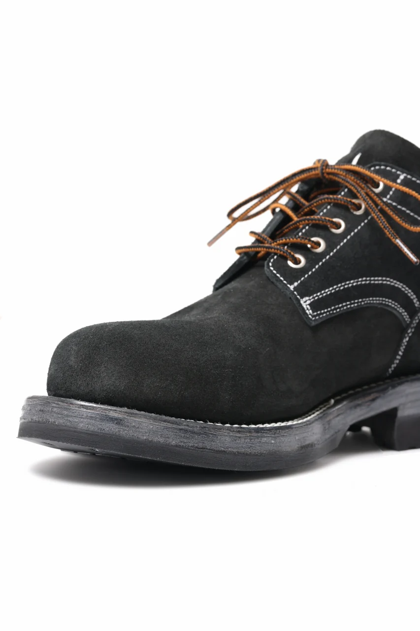Portaille x LOOM exclusive DOUBLE STITCHED WELT WORKING DERBY / BOX CALF SUEDE (BLACK) - Image 18