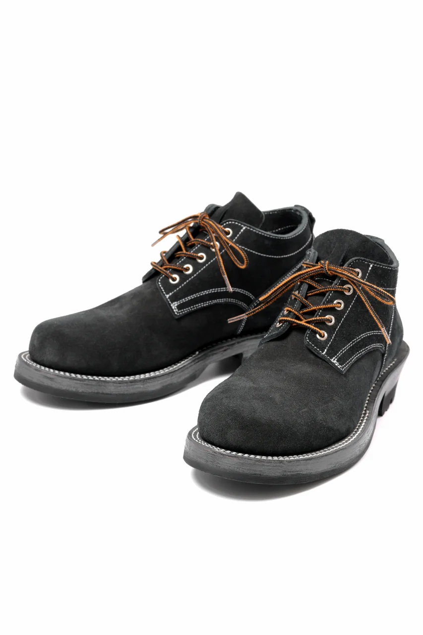Portaille x LOOM exclusive DOUBLE STITCHED WELT WORKING DERBY / BOX CALF SUEDE (BLACK) - Image 2