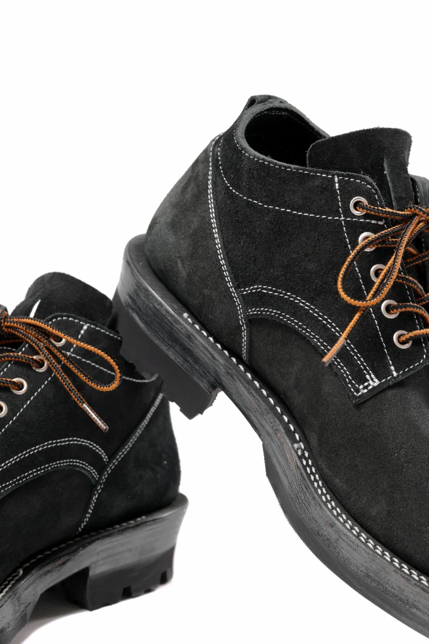 Portaille x LOOM exclusive DOUBLE STITCHED WELT WORKING DERBY / BOX CALF SUEDE (BLACK) - Image 20