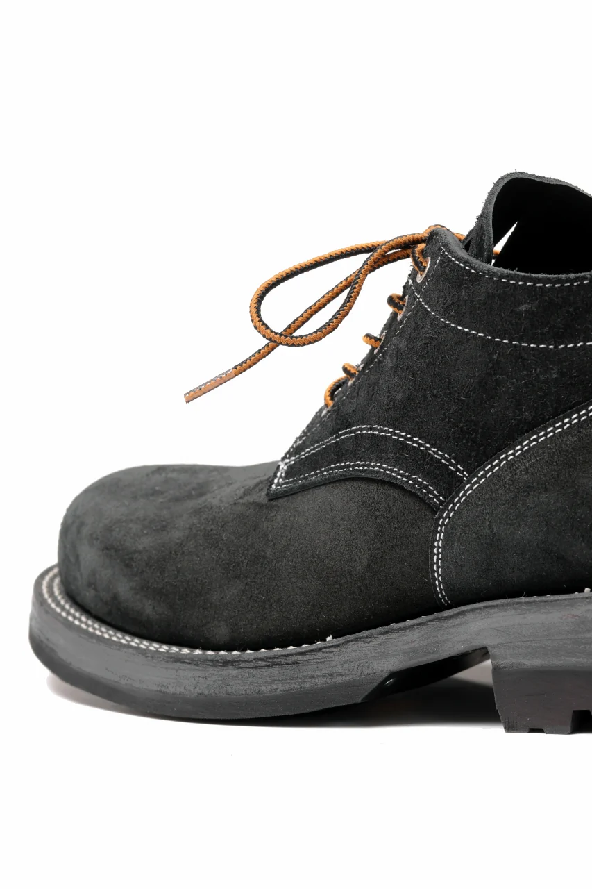 Portaille x LOOM exclusive DOUBLE STITCHED WELT WORKING DERBY / BOX CALF SUEDE (BLACK) - Image 24