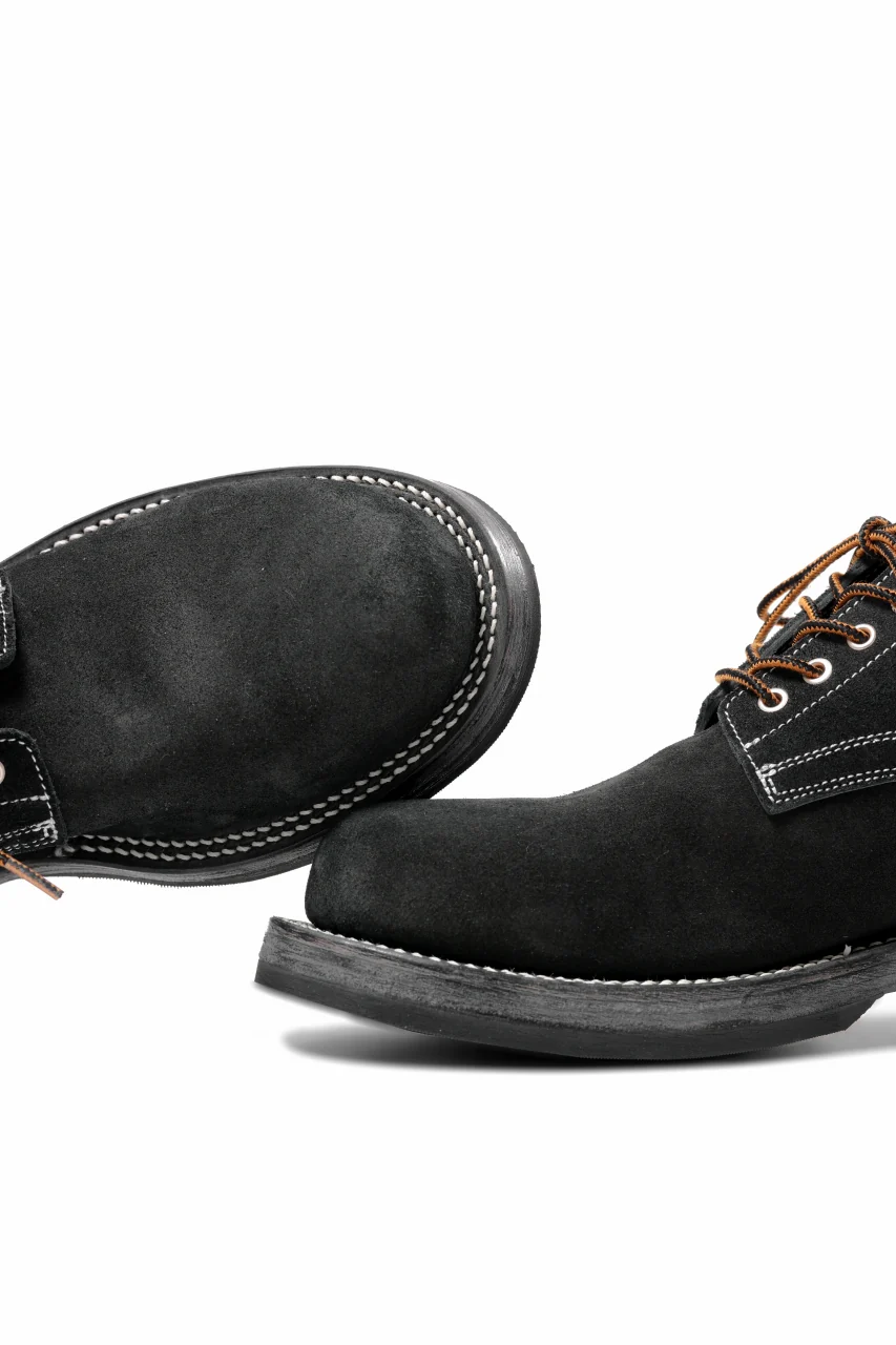 Portaille x LOOM exclusive DOUBLE STITCHED WELT WORKING DERBY / BOX CALF SUEDE (BLACK) - Image 28