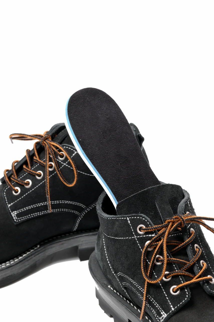 Portaille x LOOM exclusive DOUBLE STITCHED WELT WORKING DERBY / BOX CALF SUEDE (BLACK) - Image 29
