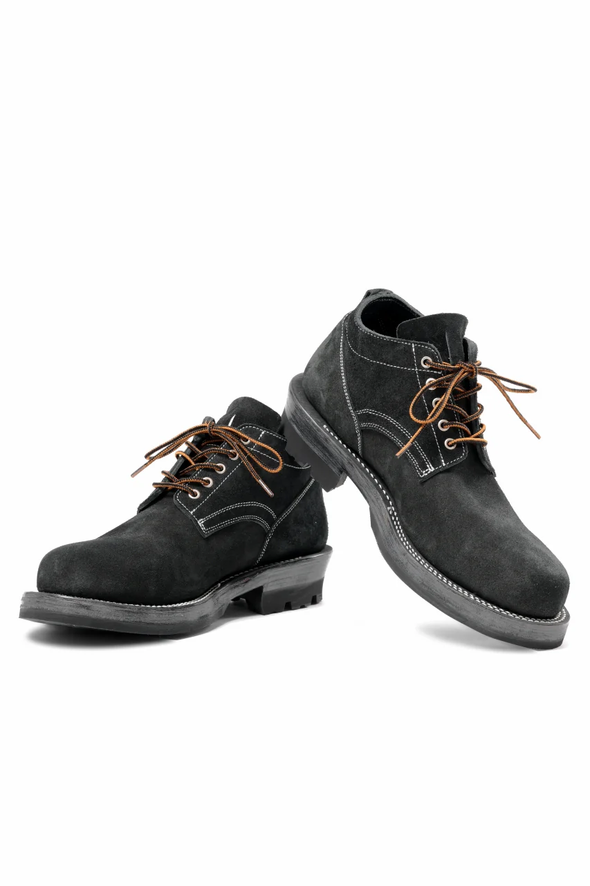 Portaille x LOOM exclusive DOUBLE STITCHED WELT WORKING DERBY / BOX CALF SUEDE (BLACK) - Image 5
