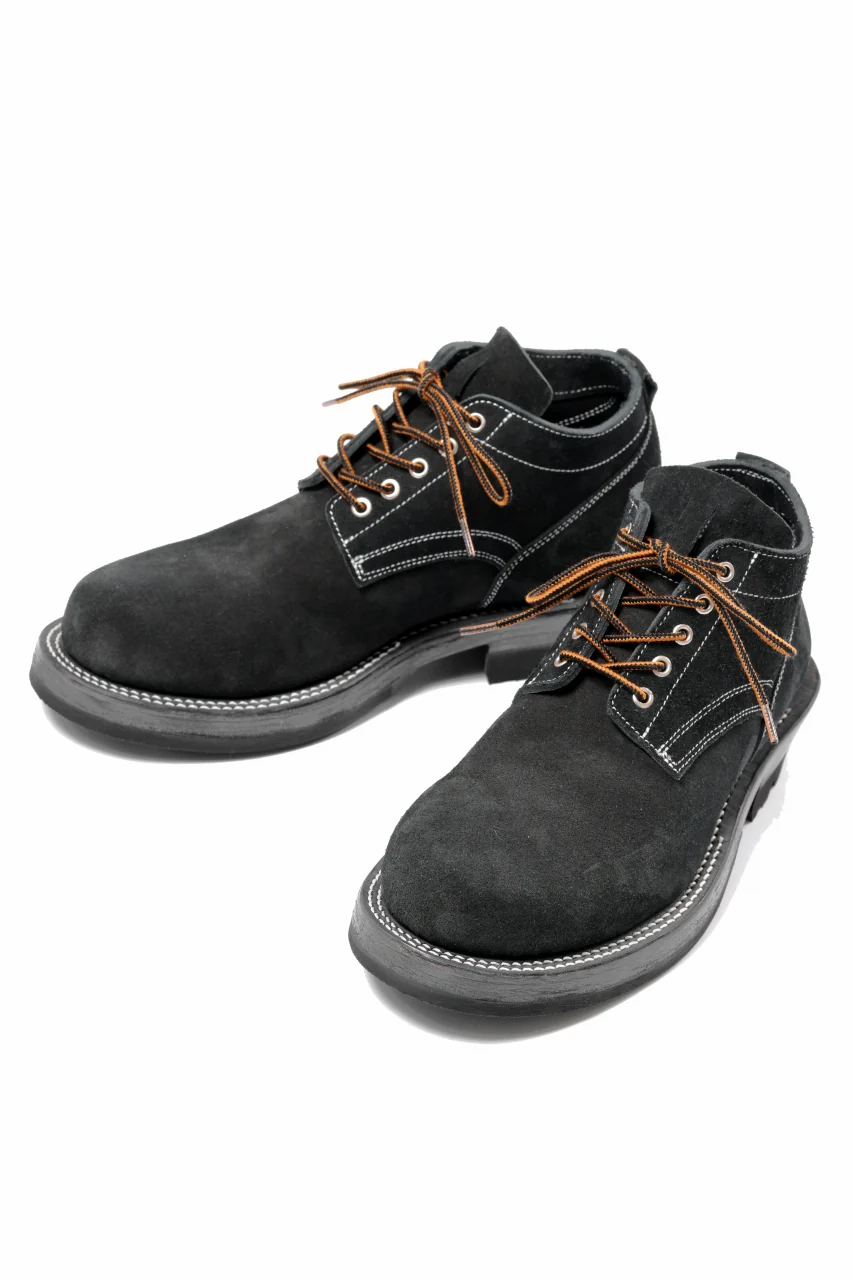 Portaille x LOOM exclusive DOUBLE STITCHED WELT WORKING DERBY / BOX CALF SUEDE (BLACK) - Image 6