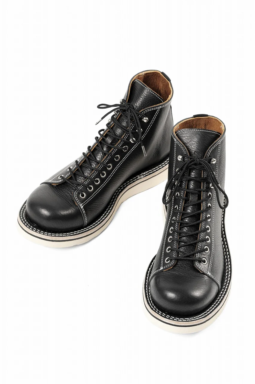 Portaille x LOOM exclusive MONKEY LACE UP SHOES / TOSCANO VOLANATO (BLACK x WHITE) - Image 4