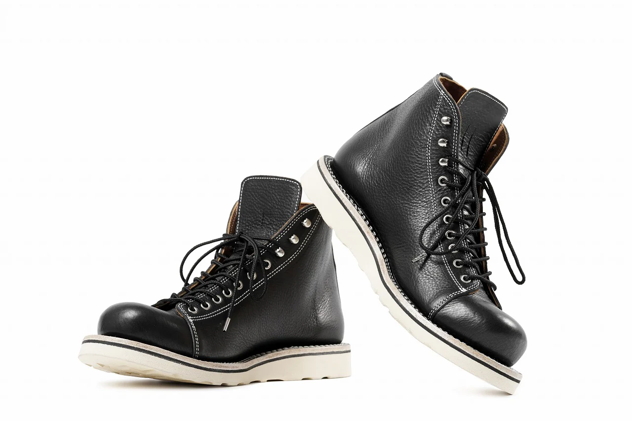 Portaille x LOOM exclusive MONKEY LACE UP SHOES / TOSCANO VOLANATO (BLACK x WHITE) - Image 7