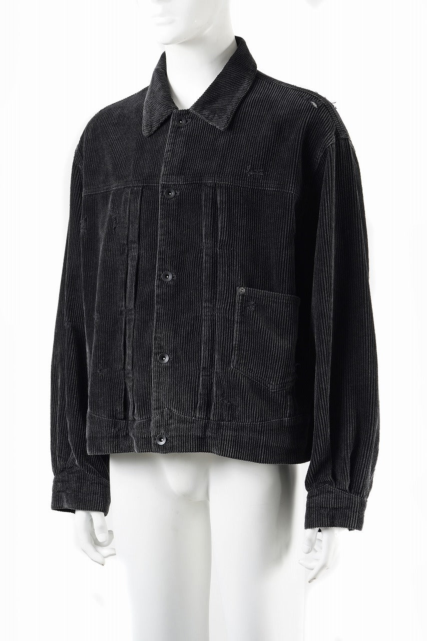Professor.E AGED CORDUROY JACKET (AGED BLACK) - Image 3