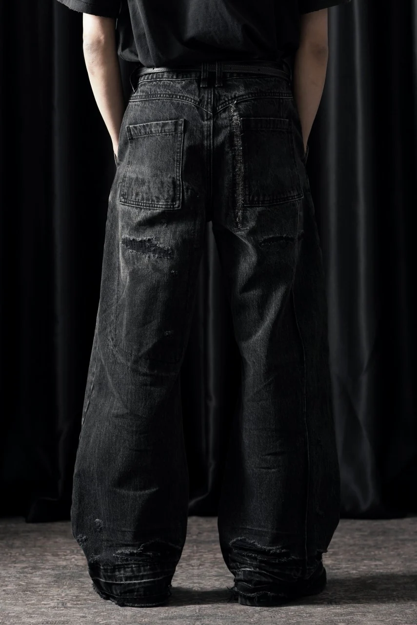 Professor.E AGED DENIM PANTS (WASHED BLACK) - Image 11