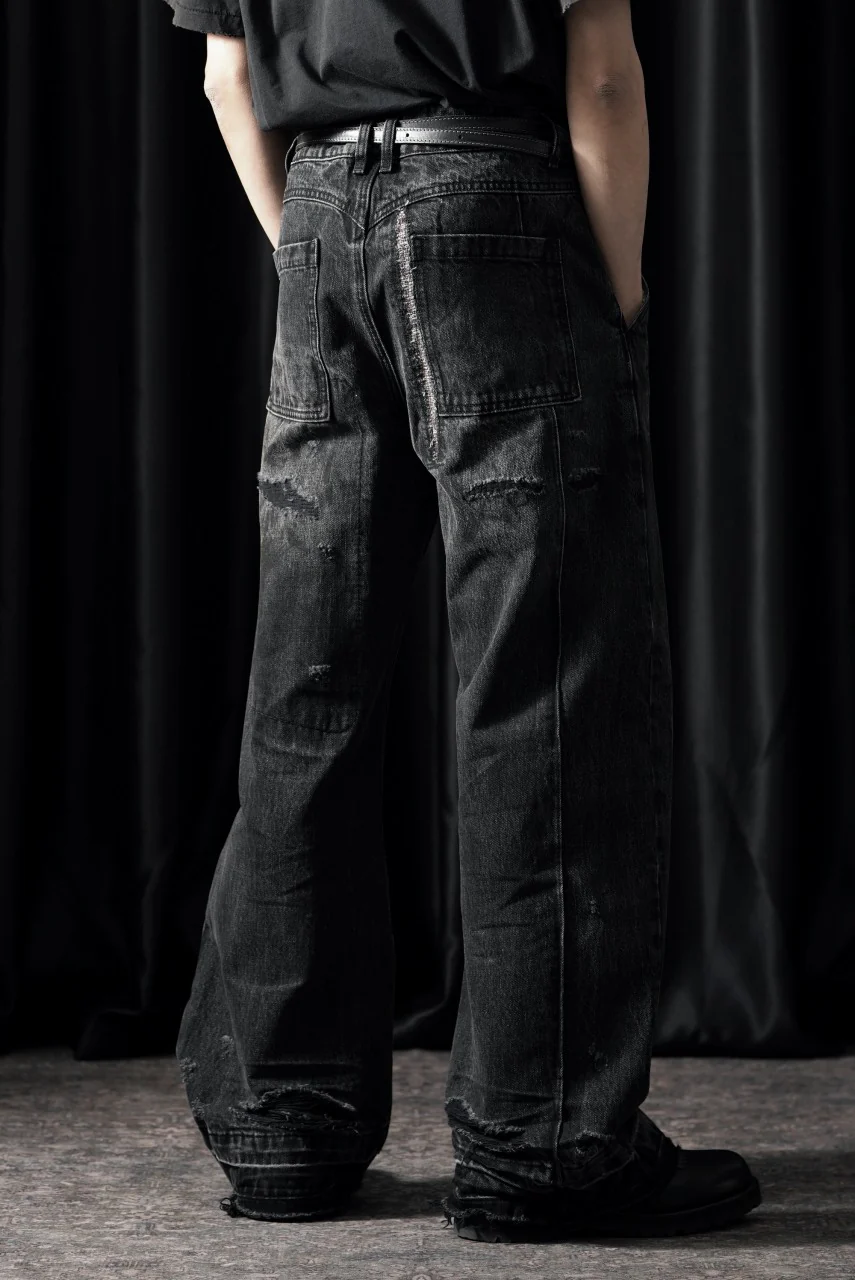 Professor.E AGED DENIM PANTS (WASHED BLACK) - Image 12