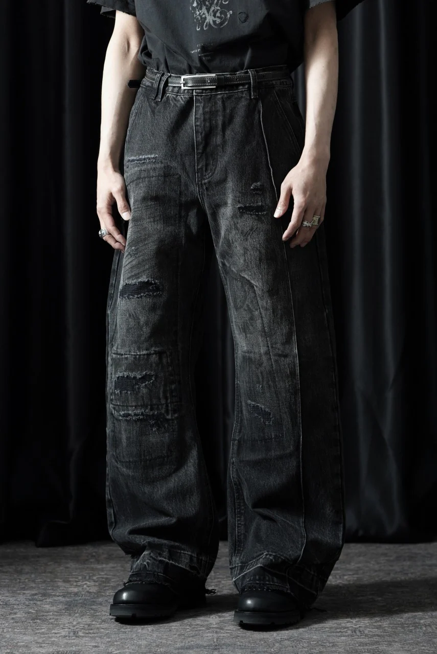 Professor.E AGED DENIM PANTS (WASHED BLACK) - Image 3