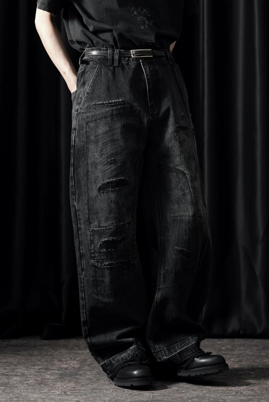 Professor.E AGED DENIM PANTS (WASHED BLACK) - Image 5