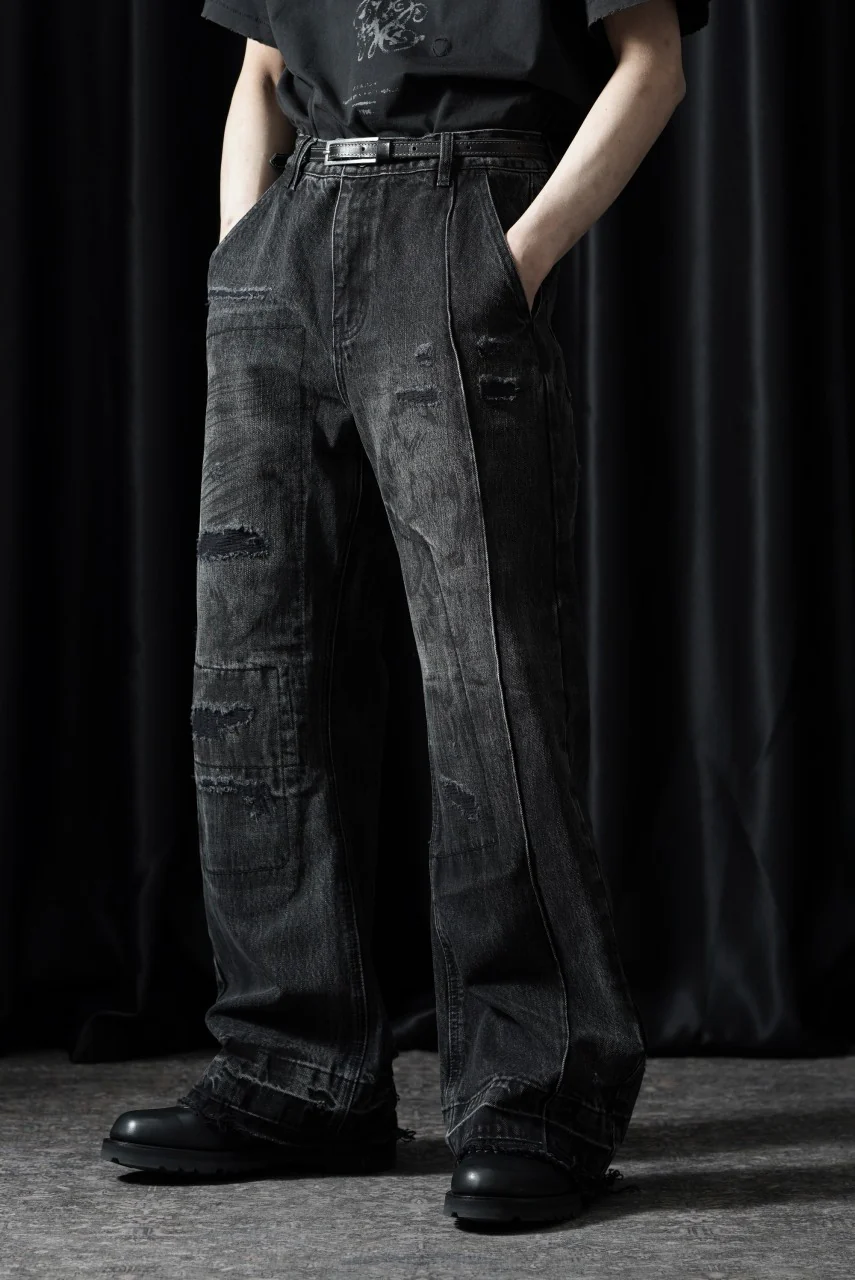 Professor.E AGED DENIM PANTS (WASHED BLACK) - Image 6