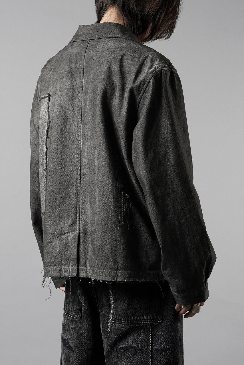 Professor.E AGED WORK JACKET (COLD DYED GREY) - Image 12