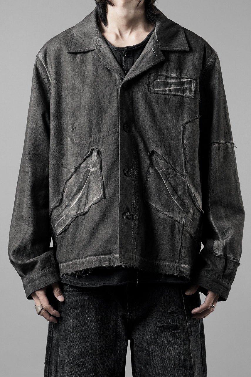 Professor.E AGED WORK JACKET (COLD DYED GREY) - Image 3