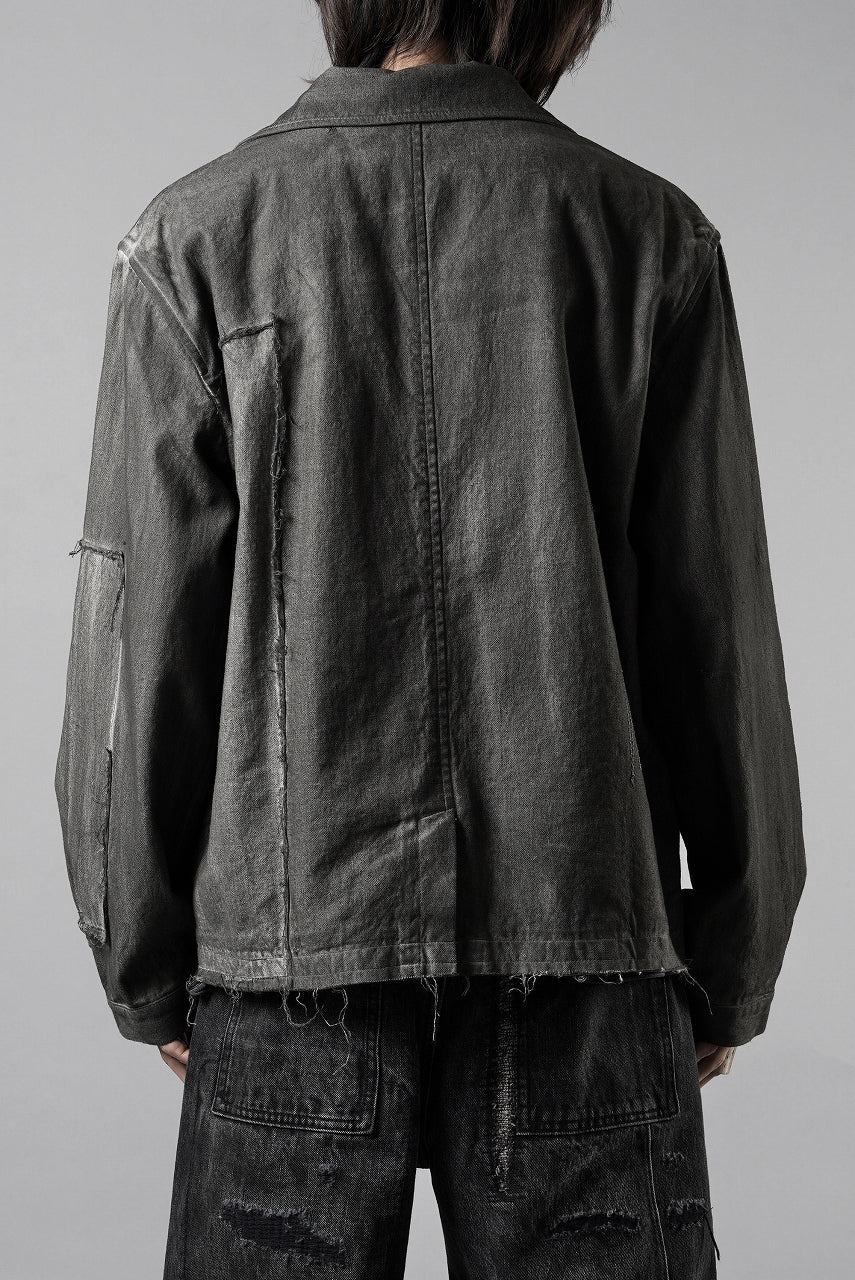 Professor.E AGED WORK JACKET (COLD DYED GREY) - Image 4