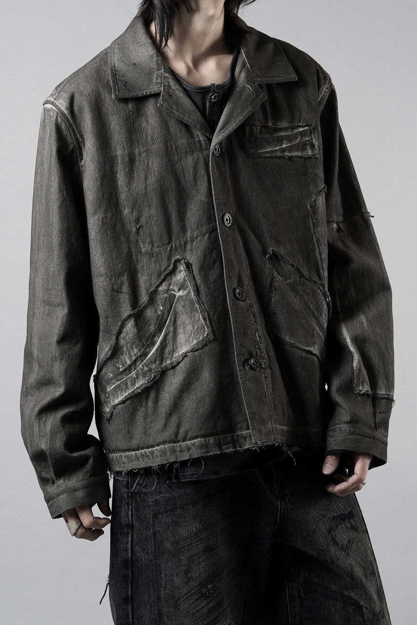 Professor.E AGED WORK JACKET (COLD DYED GREY) - Image 8