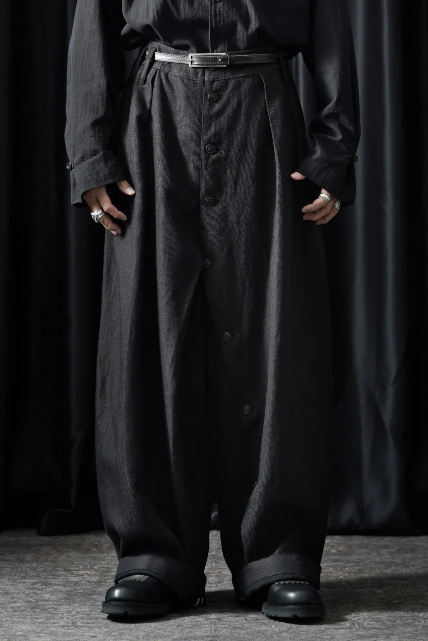 Professor.E BUTTON DRAFT PANTS (BLACK) - Image 2