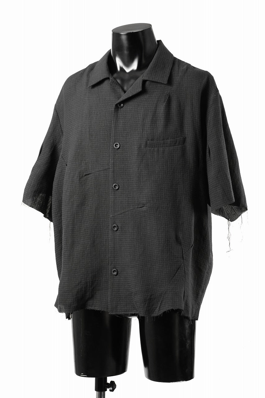 Professor.E CHECK SHORT SLEEVE SHIRT (BLACK) - Image 4