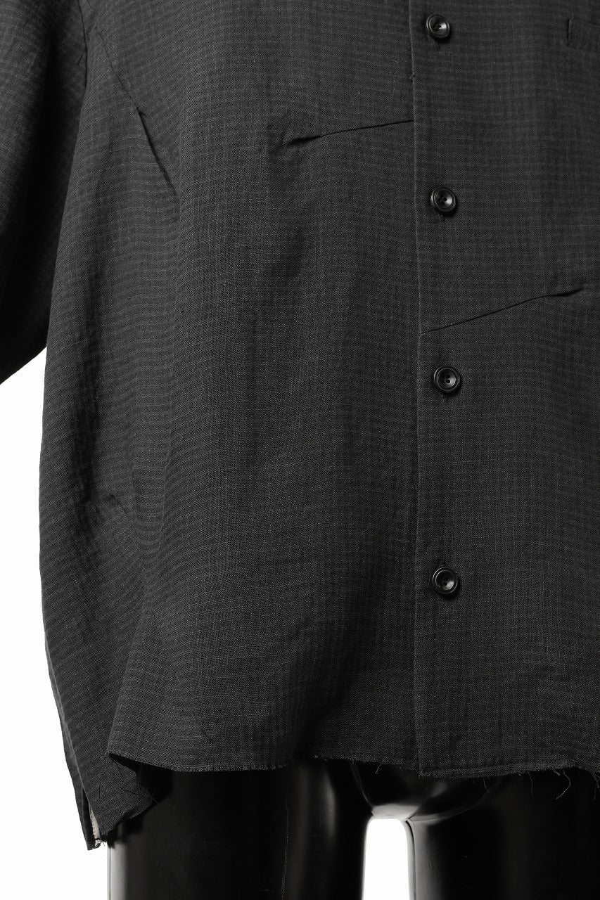 Professor.E CHECK SHORT SLEEVE SHIRT (BLACK) - Image 7
