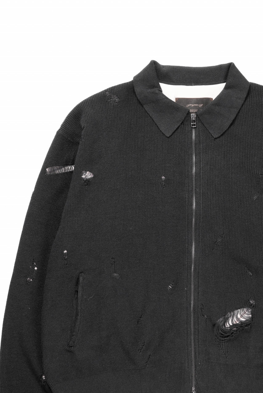 Professor.E DESTROYED KNIT JACKET (BLACK) - Image 13