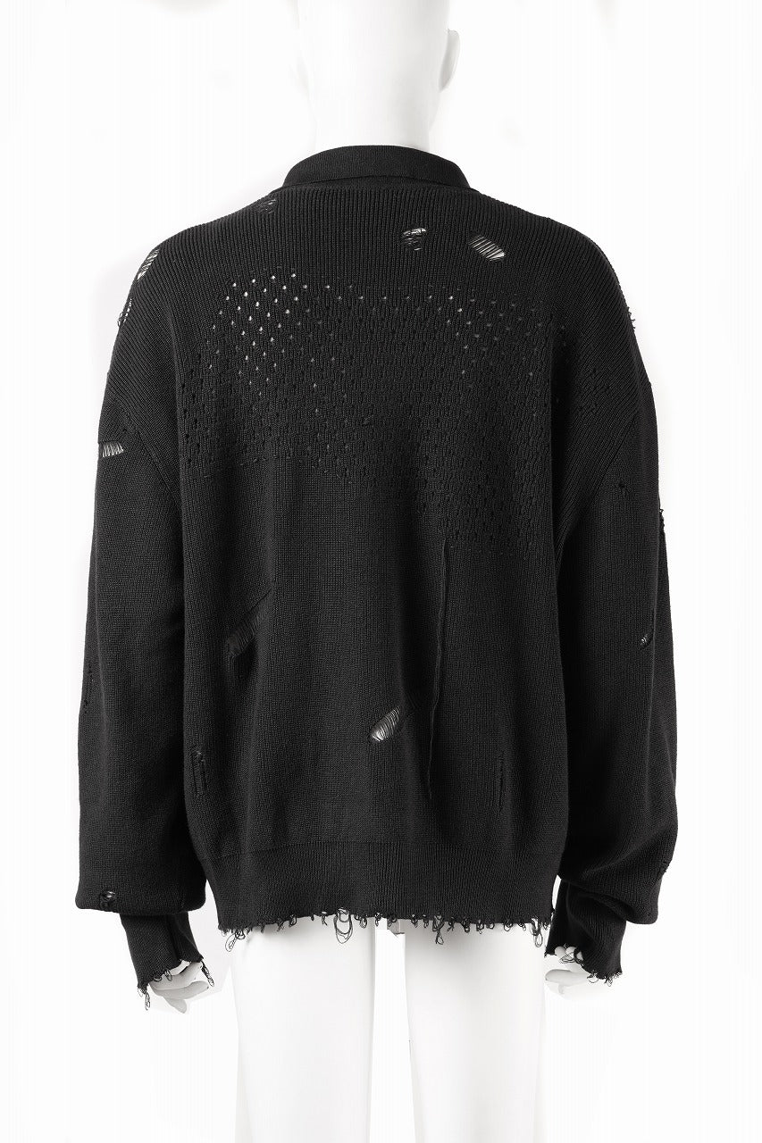Professor.E DESTROYED KNIT JACKET (BLACK) - Image 4