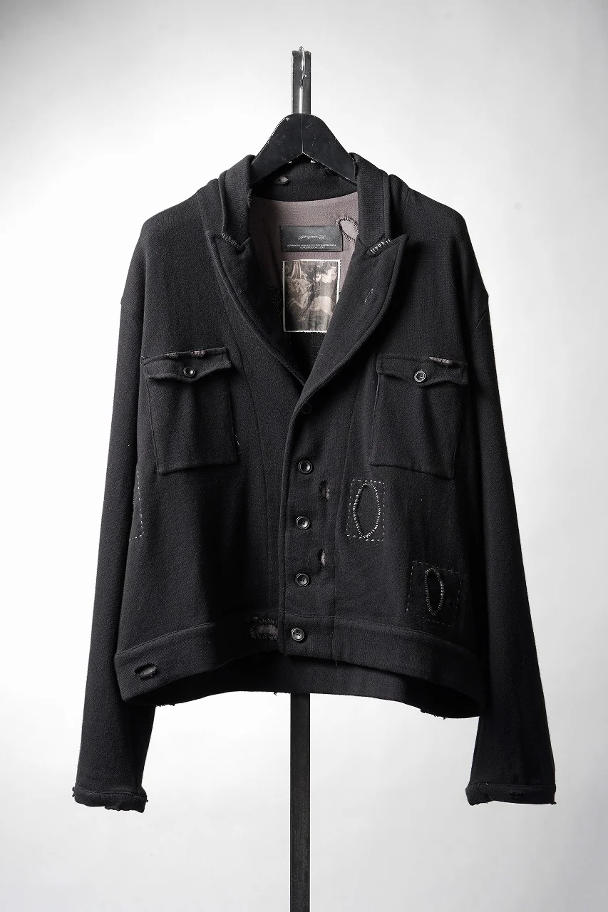 Professor.E DESTROYED KNIT WORK JACKET (BLACK)