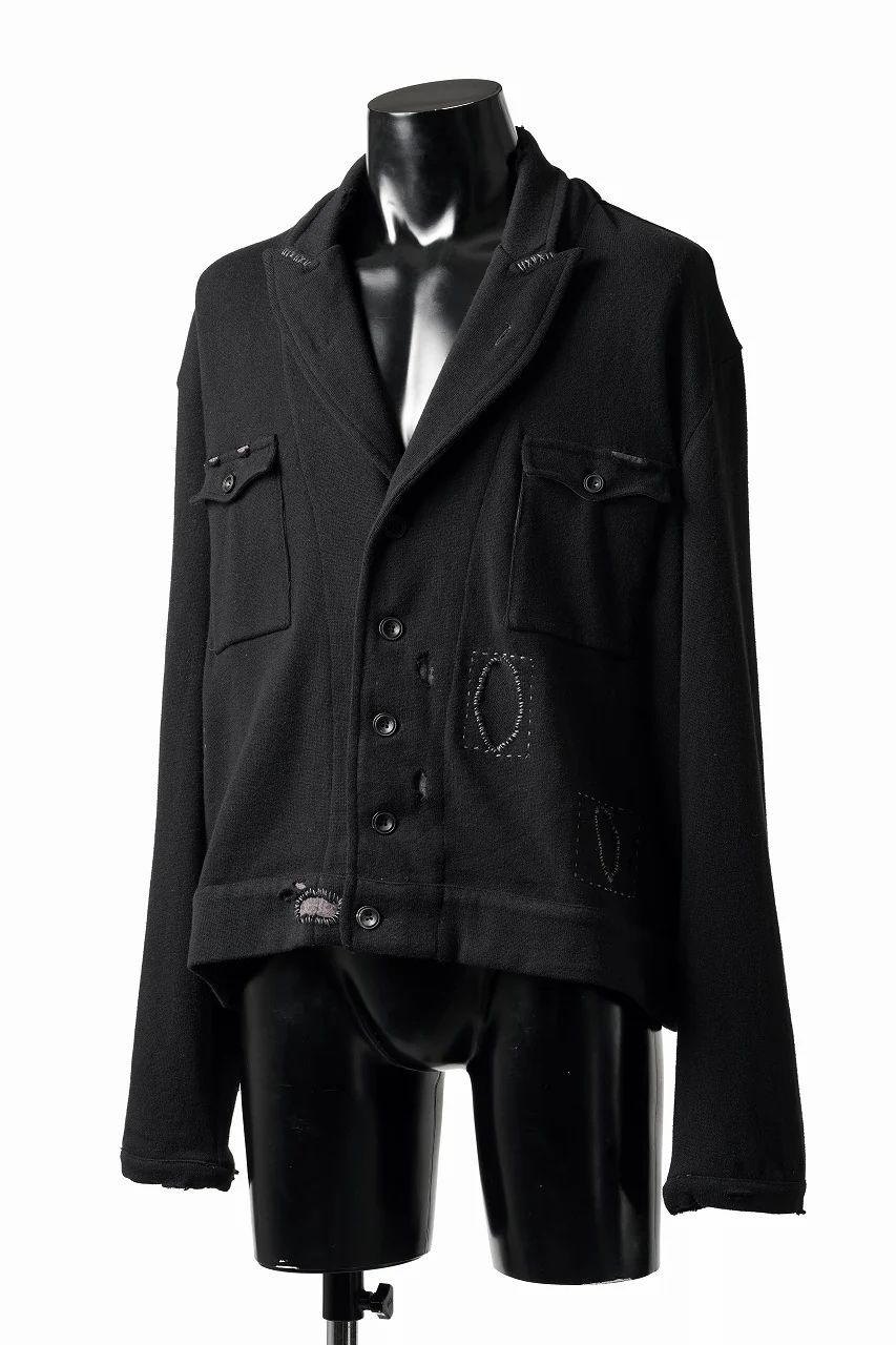 Professor.E DESTROYED KNIT WORK JACKET (BLACK) - Image 12