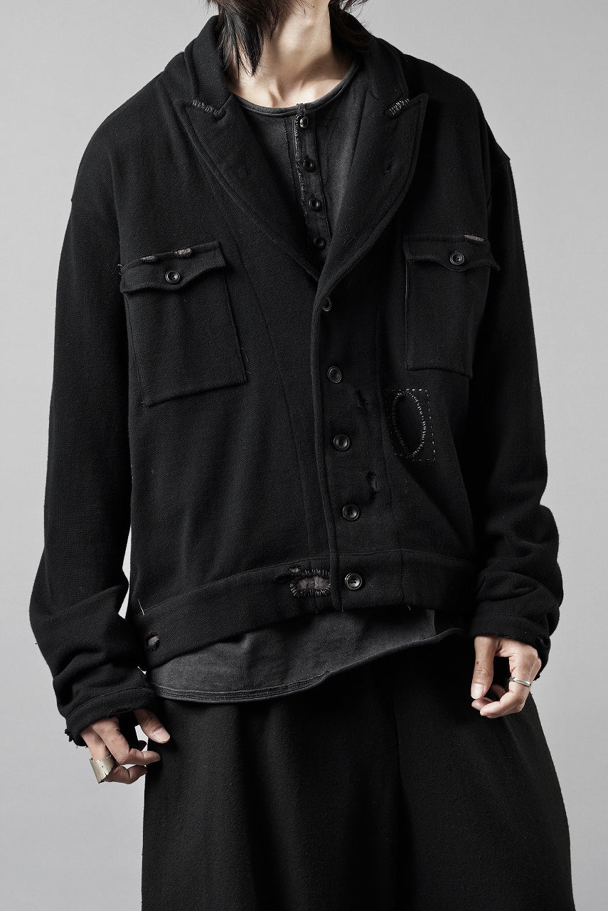 Professor.E DESTROYED KNIT WORK JACKET (BLACK) - Image 16