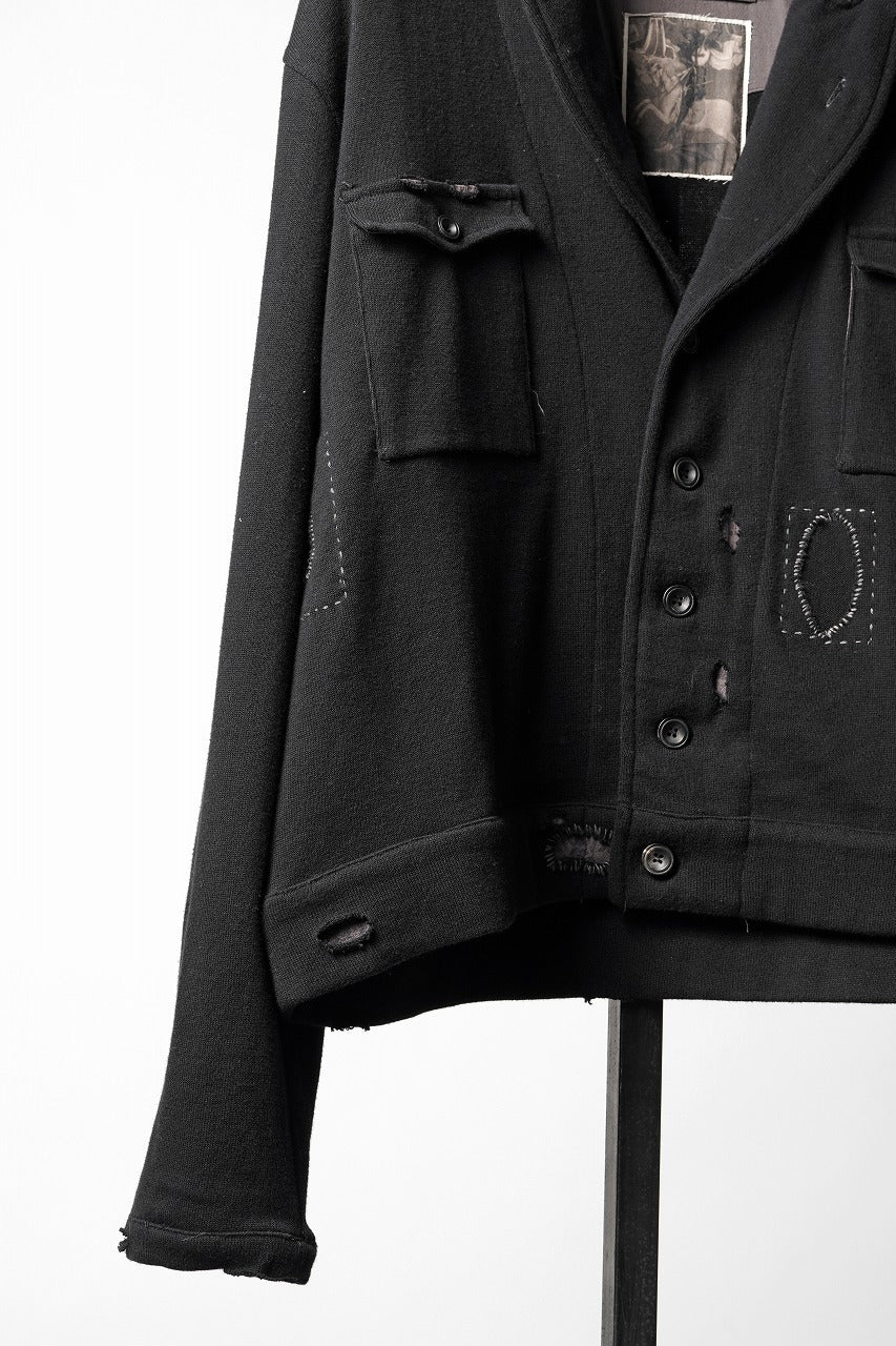 Professor.E DESTROYED KNIT WORK JACKET (BLACK) - Image 6