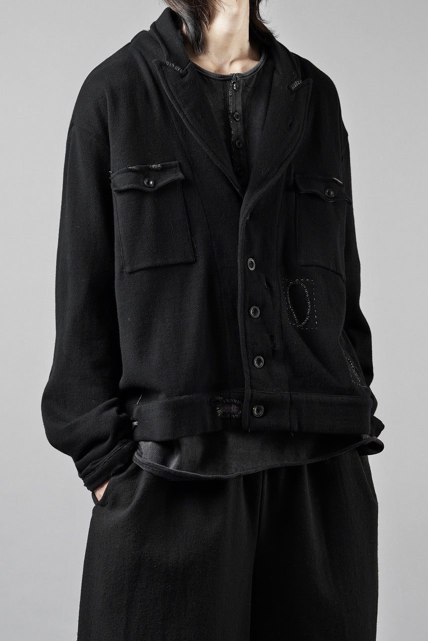Professor.E DESTROYED KNIT WORK JACKET (BLACK) - Image 8