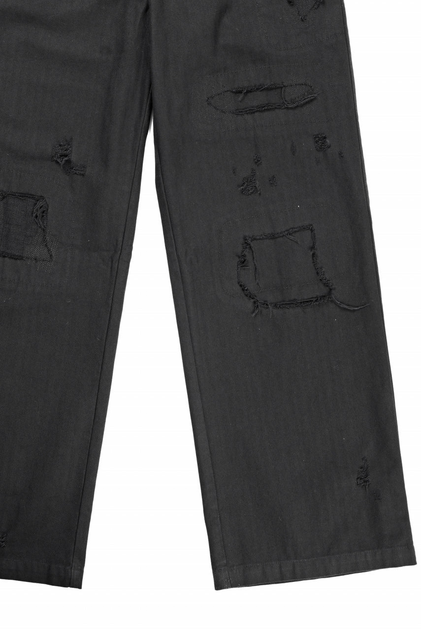 Professor.E DISTRESSED WORK PANTS (BLACK) - Image 4