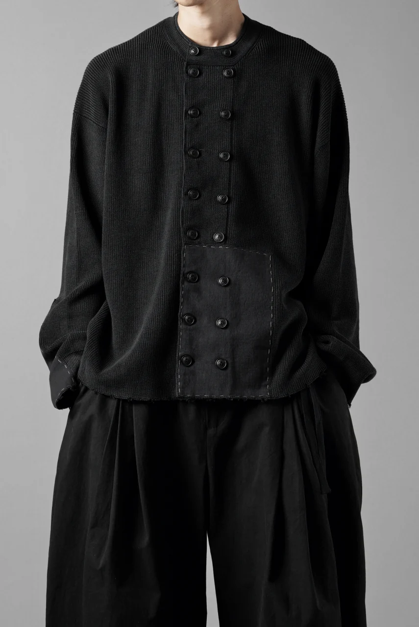 Professor.E DOUBLED BREASTED AGED KNIT (BLACK) - Image 15