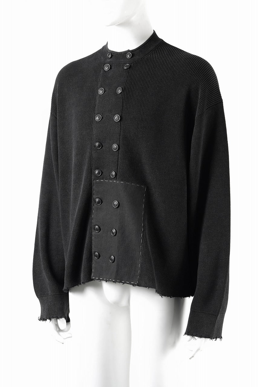 Professor.E DOUBLED BREASTED AGED KNIT (BLACK) - Image 3