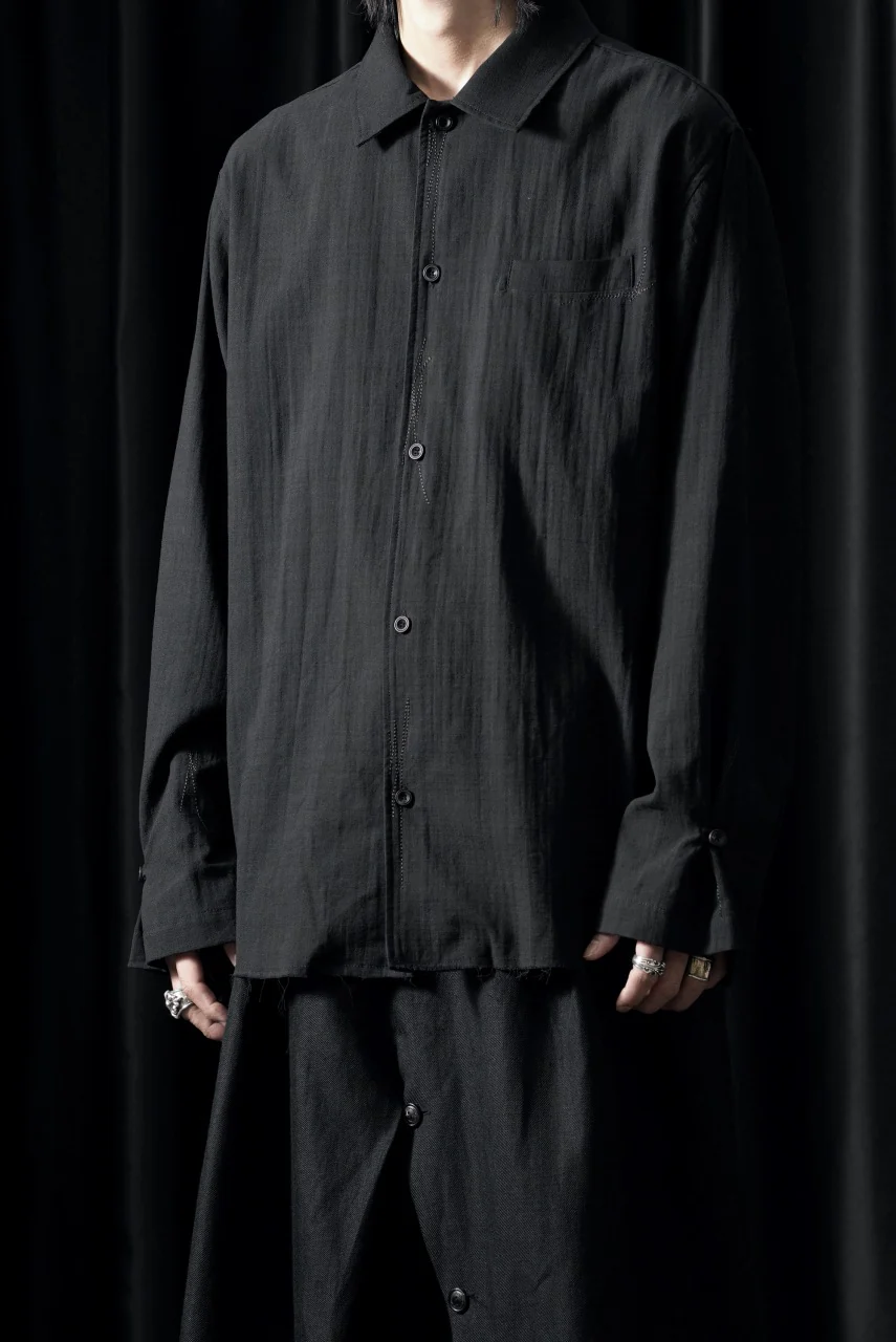 Professor.E EMBROIDERED SHIRT (BLACK) - Image 6