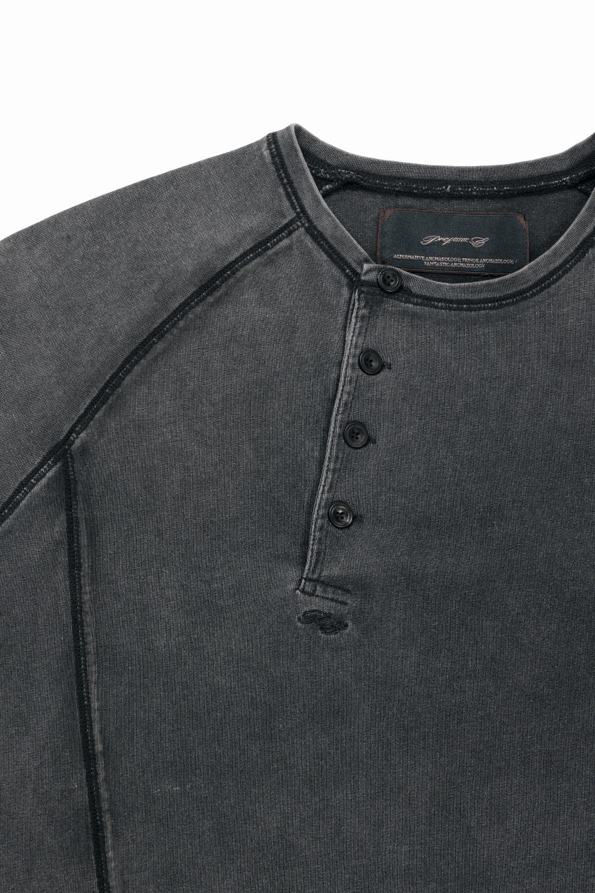 Professor.E FADED HENLEY L/S TEE (BLACK) - Image 8