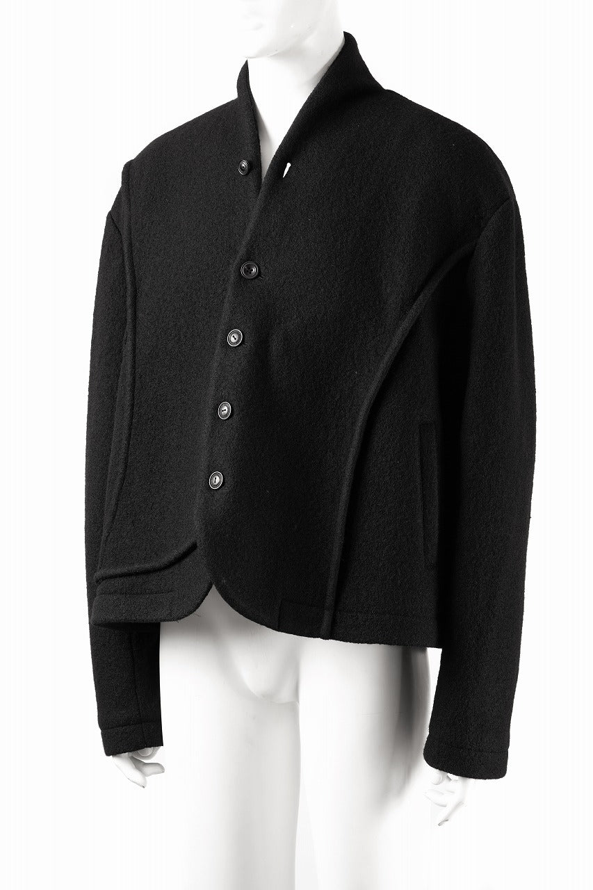 Professor.E FELTED WOOL BLAZER (BLACK) - Image 3